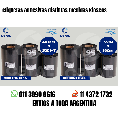 etiquetas adhesivas distintas medidas kioscos