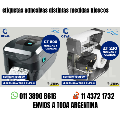 etiquetas adhesivas distintas medidas kioscos