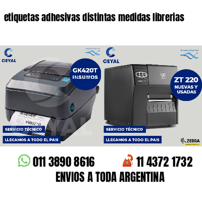 etiquetas adhesivas distintas medidas librerias