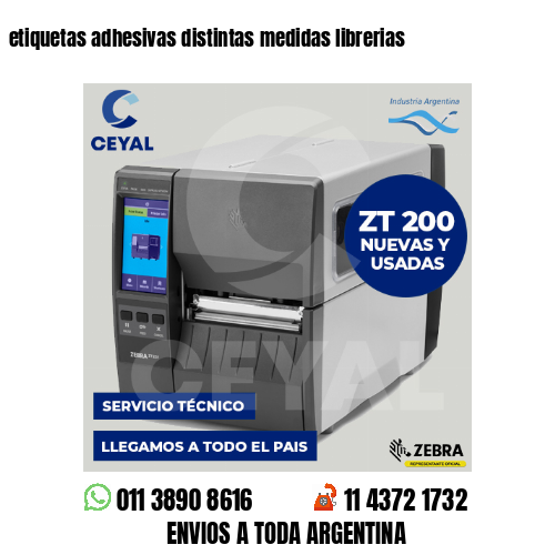 etiquetas adhesivas distintas medidas librerias