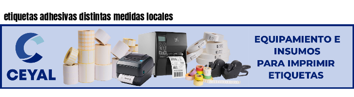 etiquetas adhesivas distintas medidas locales