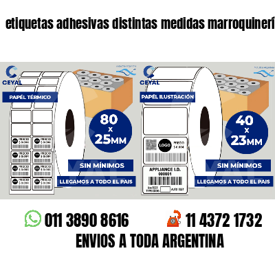 etiquetas adhesivas distintas medidas marroquinería