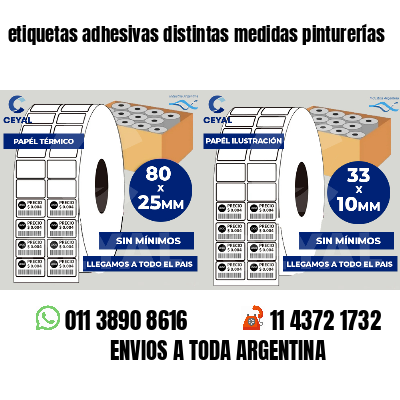 etiquetas adhesivas distintas medidas pinturerías