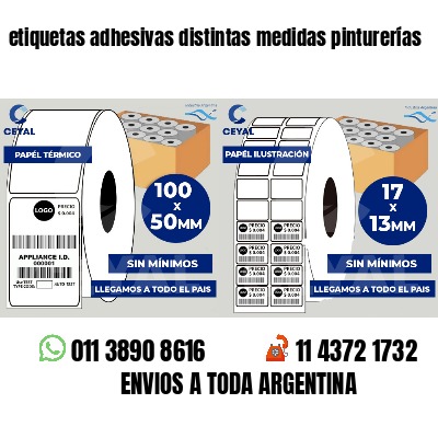 etiquetas adhesivas distintas medidas pinturerías