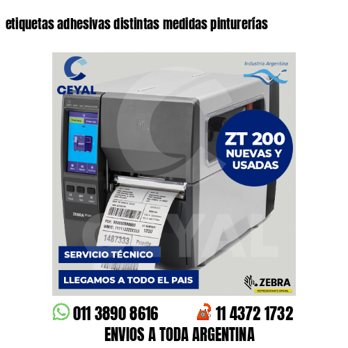 etiquetas adhesivas distintas medidas pinturerías
