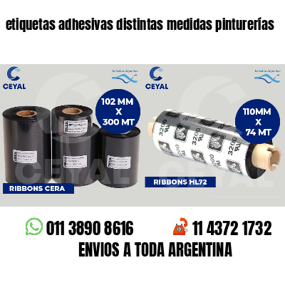 etiquetas adhesivas distintas medidas pinturerías