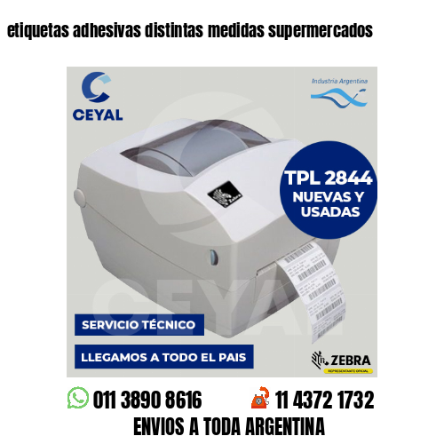 etiquetas adhesivas distintas medidas supermercados