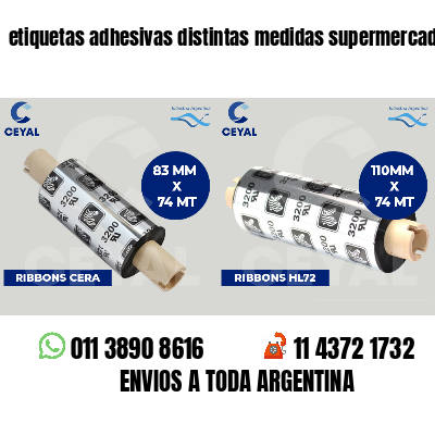 etiquetas adhesivas distintas medidas supermercados