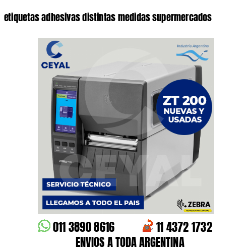 etiquetas adhesivas distintas medidas supermercados