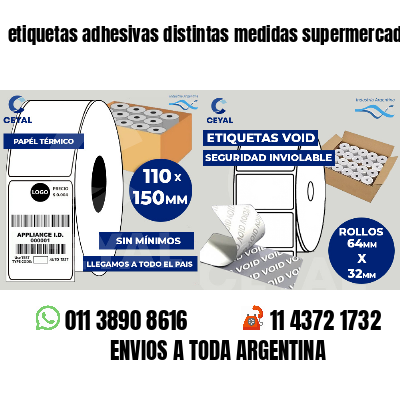 etiquetas adhesivas distintas medidas supermercados