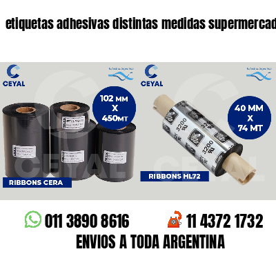 etiquetas adhesivas distintas medidas supermercados