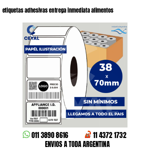 etiquetas adhesivas entrega inmediata alimentos