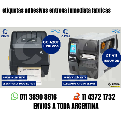 etiquetas adhesivas entrega inmediata fabricas