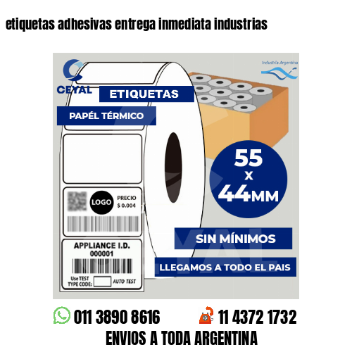 etiquetas adhesivas entrega inmediata industrias