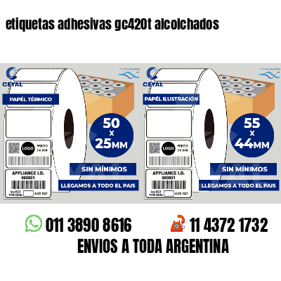 etiquetas adhesivas gc420t alcolchados