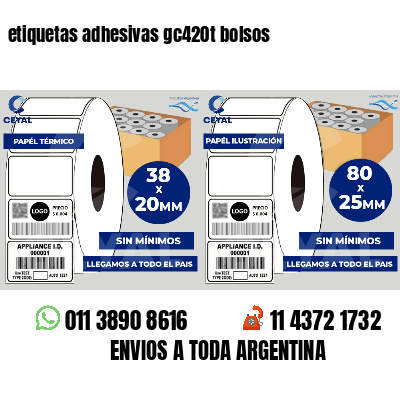 etiquetas adhesivas gc420t bolsos