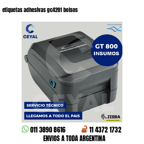 etiquetas adhesivas gc420t bolsos