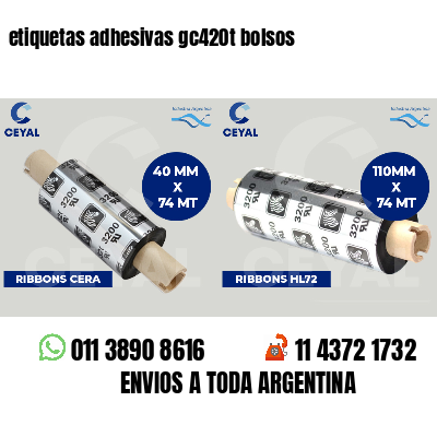 etiquetas adhesivas gc420t bolsos