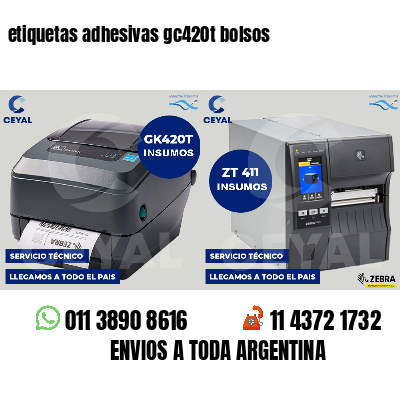 etiquetas adhesivas gc420t bolsos