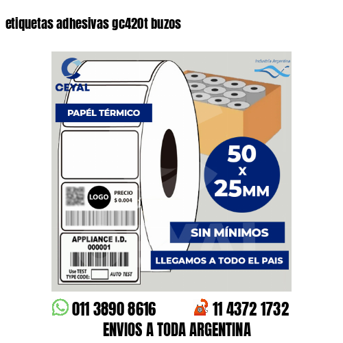 etiquetas adhesivas gc420t buzos