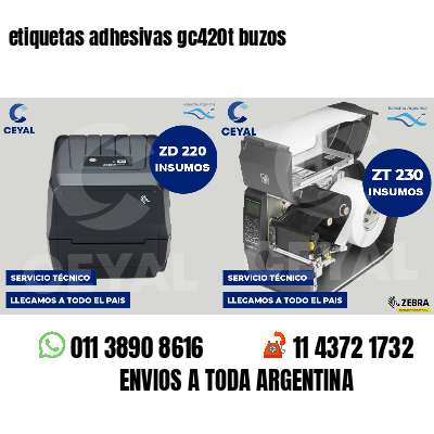 etiquetas adhesivas gc420t buzos