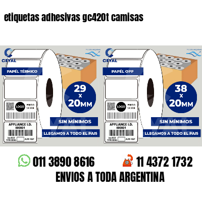 etiquetas adhesivas gc420t camisas