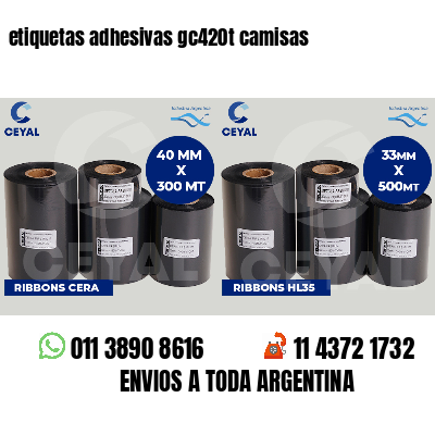etiquetas adhesivas gc420t camisas