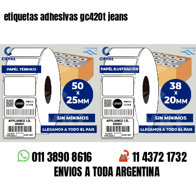 etiquetas adhesivas gc420t jeans