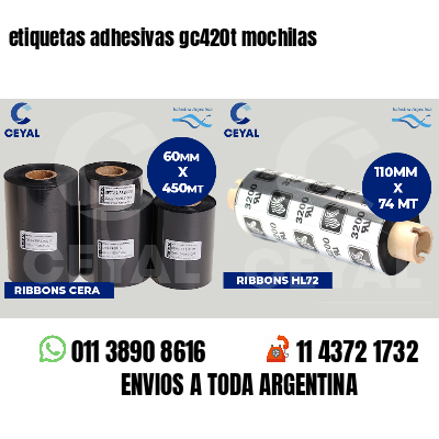 etiquetas adhesivas gc420t mochilas