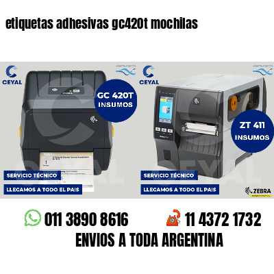 etiquetas adhesivas gc420t mochilas