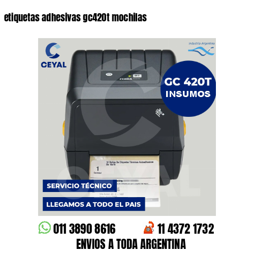 etiquetas adhesivas gc420t mochilas