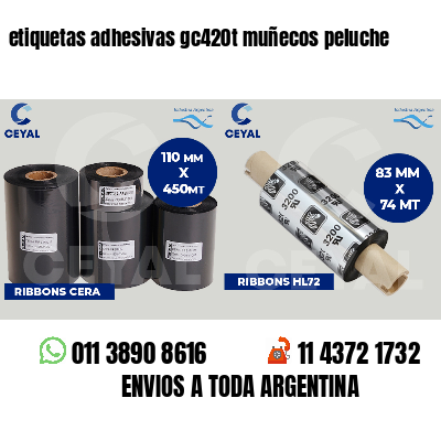 etiquetas adhesivas gc420t muñecos peluche
