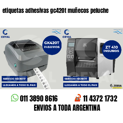 etiquetas adhesivas gc420t muñecos peluche