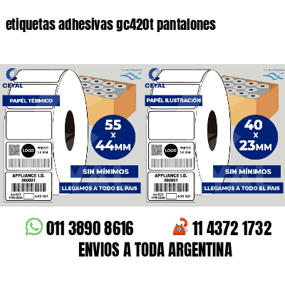 etiquetas adhesivas gc420t pantalones