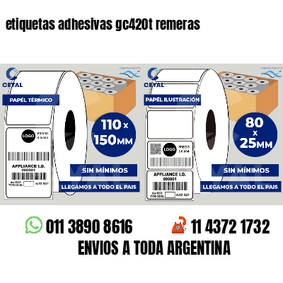 etiquetas adhesivas gc420t remeras