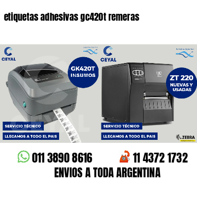 etiquetas adhesivas gc420t remeras