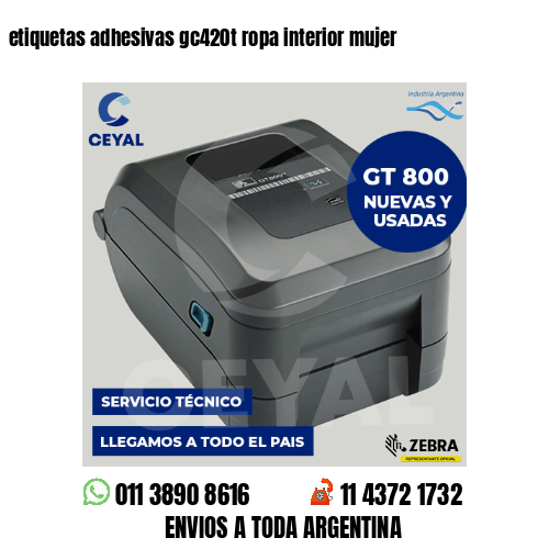 etiquetas adhesivas gc420t ropa interior mujer