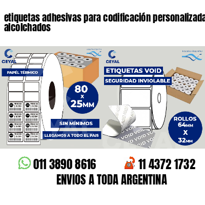 etiquetas adhesivas para codificación personalizada alcolchados