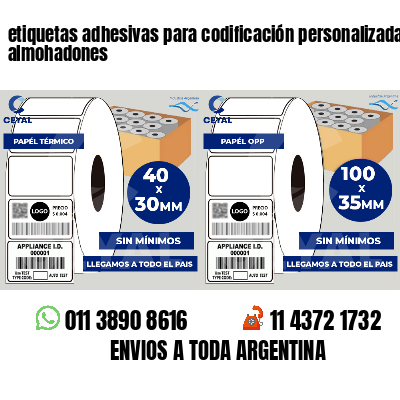 etiquetas adhesivas para codificación personalizada almohadones