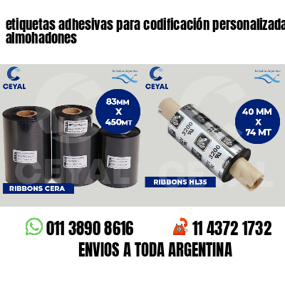etiquetas adhesivas para codificación personalizada almohadones