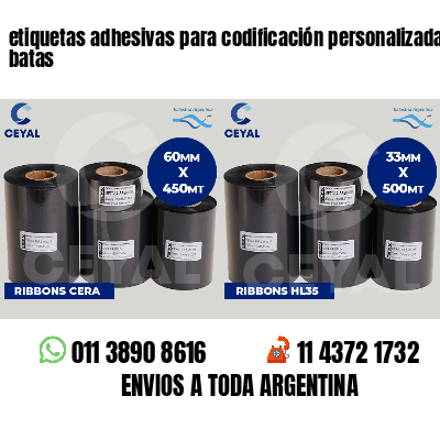 etiquetas adhesivas para codificación personalizada batas