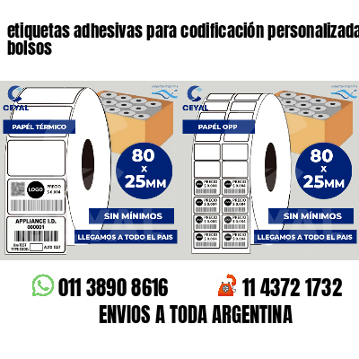 etiquetas adhesivas para codificación personalizada bolsos