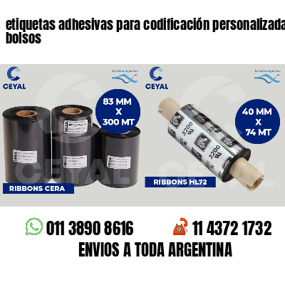 etiquetas adhesivas para codificación personalizada bolsos