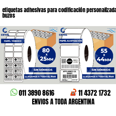 etiquetas adhesivas para codificación personalizada buzos