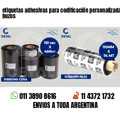 etiquetas adhesivas para codificación personalizada buzos