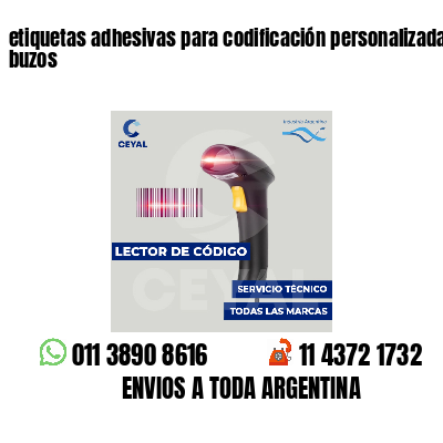 etiquetas adhesivas para codificación personalizada buzos