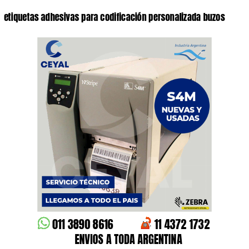 etiquetas adhesivas para codificación personalizada buzos