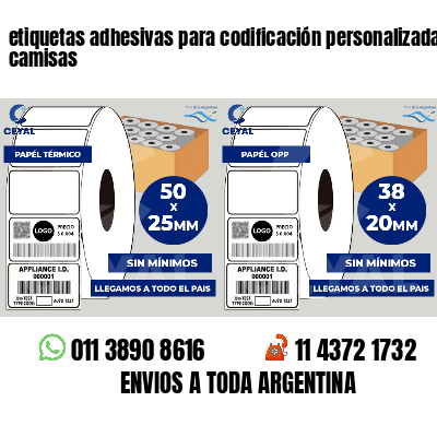 etiquetas adhesivas para codificación personalizada camisas