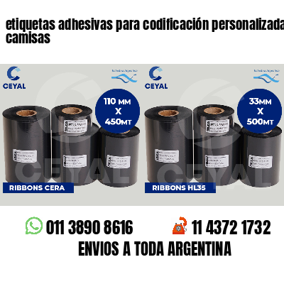etiquetas adhesivas para codificación personalizada camisas