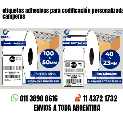 etiquetas adhesivas para codificación personalizada camperas